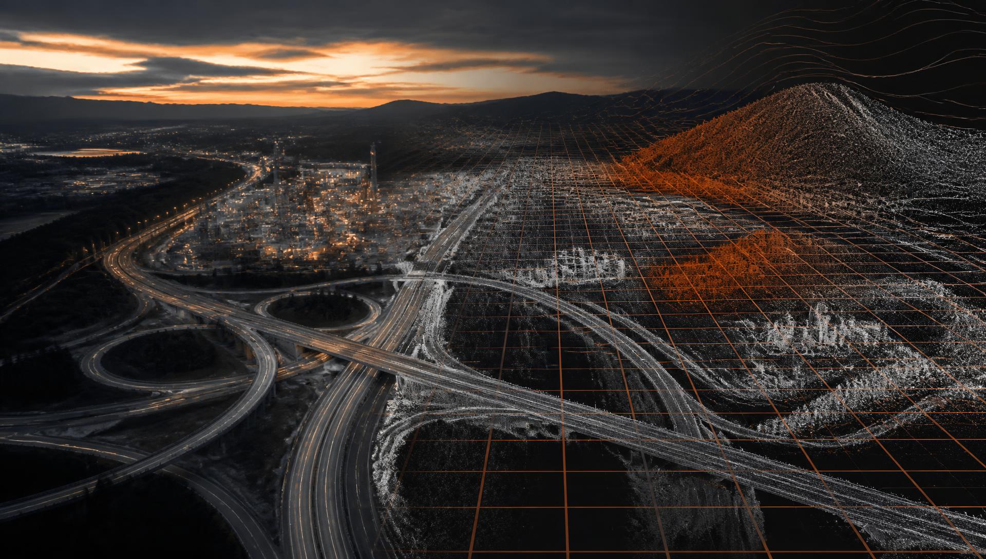 Infrastructure with geospatial mapping and point-cloud data